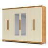 Guarda Roupa Casal Com Espelho 6 Portas 273cm x 240cm Absolut Gelius Madeirado/Off White