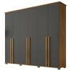 Guarda Roupa Casal 6 Portas 263cm Com Pés Amsterdã RV Móveis Cinamomo/Grafite