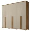Guarda Roupa Casal 6 Portas 263cm Com Pés Amsterdã RV Móveis Cinamomo/Off White