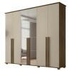 Guarda Roupa Casal 263cm 6 Portas Com Espelho Amsterdã RV Móveis Freijo/Off White