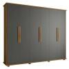 Guarda Roupa Casal 6 Portas 271cm Canada RV Móveis Cinamomo/Grafite