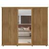 Guarda Roupa Casal Portas de Correr 271cm com Espelho Espanha RV Móveis Cinamomo Ripado