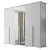 Guarda Roupa 6 Portas com Espelho 271cm Estrela RV Móveis Branco