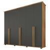 Guarda Roupa Casal 271cm 6 Portas 5 Gavetas Estrela RV Móveis Cinamomo/Grafite