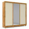 Guarda Roupa Casal Grande Espelhado 3 Portas Imperial Gelius Madeirado/Off White