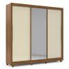 Guarda Roupa Casal Grande Espelhado 3 Portas Imperial Gelius Nogueira/Off White