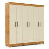 Guarda Roupa Casal 200cm 6 Portas 3 Gavetas Madri Gelius Madeirado/Off White