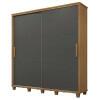 Guarda Roupa Casal 228cm Portas de Correr Monte Carlo RV Móveis Cinamomo/Grafite