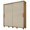 Guarda Roupa Casal 228cm Portas de Correr Monte Carlo RV Móveis Cinamomo/Off White