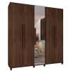 Guarda Roupa Com Espelho 5 Portas 228cm Munique RV Móveis Noce