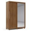 Guarda Roupa Solteiro Com Espelho e Pés Royale 2 Portas Gelius Nogueira