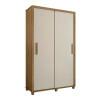 Guarda Roupa Pequeno 136cm Solteiro 2 Portas Correr Suécia RV Móveis Cinamomo/Off White