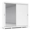 Guarda Roupa Casal Grande Espelhado 2 Portas Zeus Gelius Branco
