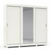 Guarda Roupa Casal Grande Espelhado 3 Portas Zeus Gelius Branco