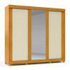 Guarda Roupa Casal Grande Espelhado 3 Portas Zeus Gelius Naturale/Off White