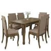Conjunto Mesa de Jantar Luis XV Com 06 Cadeiras 160x90 Onix RV Móveis Amadeirado