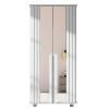 Sapateira Ripada Portas de Espelho 91x195 Requinte RV Móveis Branco