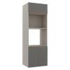 Módulo Torre Micro-Ondas Forno 70cm x 208cm 100% MDF Cozinha Modulada Gold Robel Fendi/Cinza