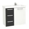 Gabinete Para Banheiro Aço Ameixa 60 Cozimax Branco/Preto