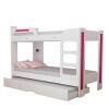 Cama Treliche Auxiliar 100% MDF Carisma Gelius Branco/Rosa