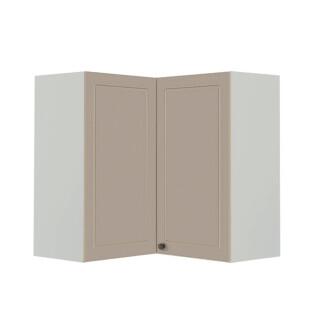 Módulo Armário Aéreo Canto L 88x76x34cm 100% MDF Cozinha Provence Robel Branco/Fendi Matte