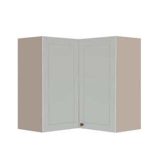 Módulo Armário Aéreo Canto L 88x76x34cm 100% MDF Cozinha Provence Robel Fendi/Branco Matte