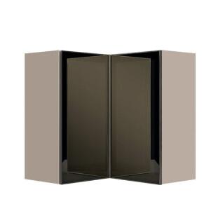 Módulo Armário Aéreo Canto L 88x76x34cm Vidro Reflecta 100% MDF Cozinha Provence Robel Fendi