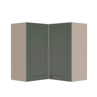Módulo Armário Aéreo Canto L 88x76x34cm 100% MDF Cozinha Provence Robel Fendi/Salvia Matte