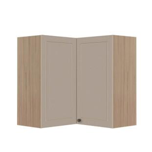 Módulo Armário Aéreo Canto L 88x76x34cm 100% MDF Cozinha Provence Robel Hanover/Fendi Matte