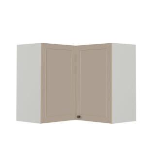 Módulo Armário Aéreo Canto L 68x76x34cm 100% MDF Cozinha Provence Robel Branco/Fendi Matte