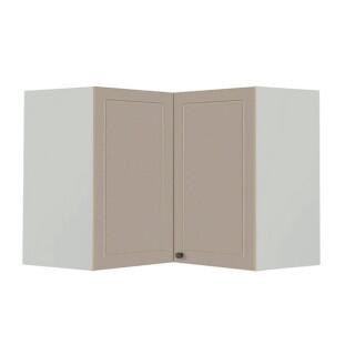 Módulo Armário Aéreo Canto L 68x96x56cm 100% MDF Cozinha Provence Robel Branco/Fendi Matte