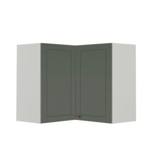 Módulo Armário Aéreo Canto L 68x76x34cm 100% MDF Cozinha Provence Robel Branco/Salvia Matte