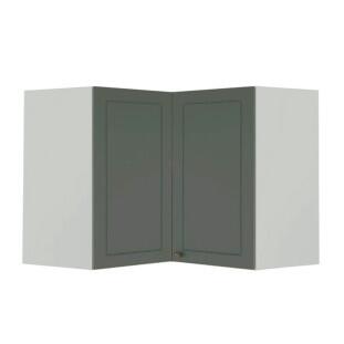 Módulo Armário Aéreo Canto L 68x96x56cm 100% MDF Cozinha Provence Robel Branco/Salvia Matte