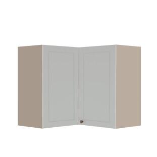 Módulo Armário Aéreo Canto L 68x76x34cm 100% MDF Cozinha Provence Robel Fendi/Branco Matte
