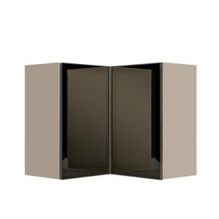 Módulo Armário Aéreo Canto L 68x76x34cm Vidro Reflecta 100% MDF Cozinha Provence Robel Fendi