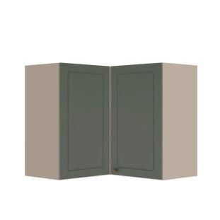 Módulo Armário Aéreo Canto L 68x76x34cm 100% MDF Cozinha Provence Robel Fendi/Salvia Matte