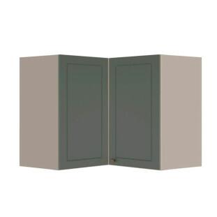 Módulo Armário Aéreo Canto L 68x96x56cm 100% MDF Cozinha Provence Robel Fendi/Salvia Matte