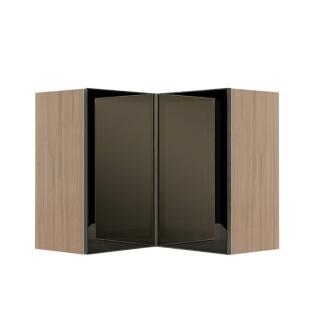 Módulo Armário Aéreo Canto L 68x76x34cm Vidro Reflecta 100% MDF Cozinha Provence Robel Hanover