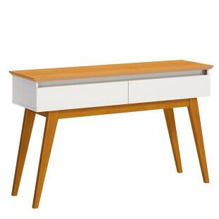 Aparador Para Sala 2 Gavetas 136cm Classic Imcal Off White/Nature