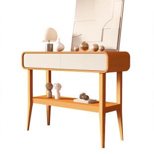 Aparador Design Exclusivo Sala 2 Gavetas Liv EDN Off White/Cedro