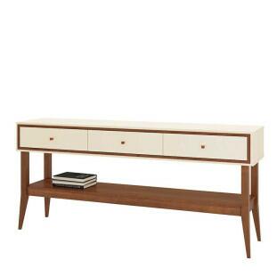 Aparador Retrô 3 Gavetas 154cm Bari EDN Off White/Naturale