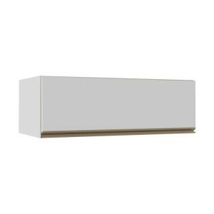 Módulo Armário Aéreo 120cm Porta Basculante 100% MDF Cozinha Modulada Gold J Robel Branco/Branco Matte