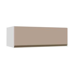 Módulo Armário Aéreo 120cm Porta Basculante 100% MDF Cozinha Modulada Gold J Robel Branco/Fendi Matte