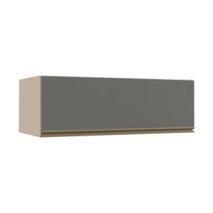 Módulo Armário Aéreo 120cm Porta Basculante 100% MDF Cozinha Modulada Gold J Robel Fendi/Cinza Matte