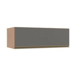 Módulo Armário Aéreo 120cm Porta Basculante 100% MDF Cozinha Modulada Gold J Robel Hanover/Cinza Matte