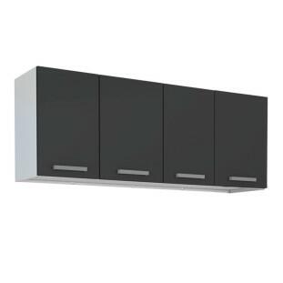 Armário Aéreo de Cozinha 4 Portas Eros Flat 150 Cozimax Preto