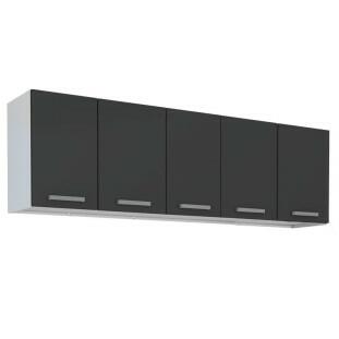 Armário Aéreo de Cozinha 5 Portas Eros Flat 200 Cozimax Preto