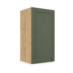 Módulo Armário Aéreo 30x68x34cm 1 Porta 100% MDF Cozinha Provence Robel Hanover/Sálvia Matte