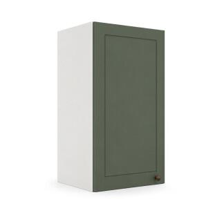 Módulo Armário Aéreo 35x68x34cm 1 Porta 100% MDF Cozinha Provence Robel Branco/Salvia Matte