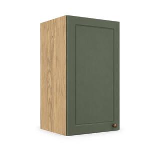 Módulo Armário Aéreo 35x68x34cm 1 Porta 100% MDF Cozinha Provence Robel Hanover/Salvia Matte